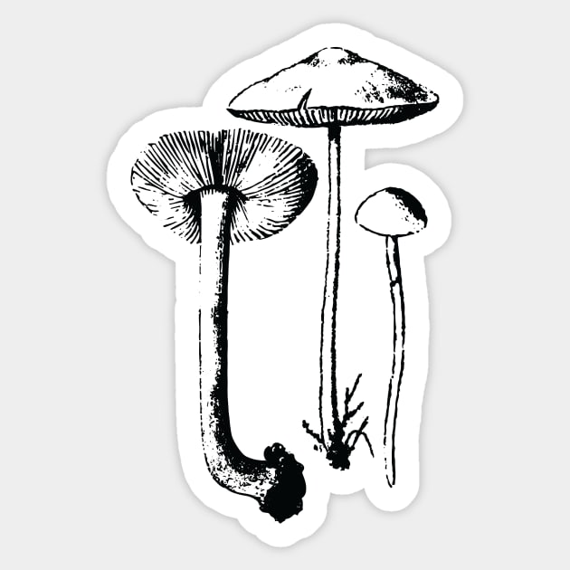 Mushrooms Sticker by Spindriftdesigns